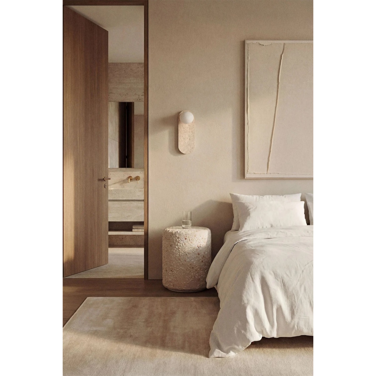 Stolik pomocniczy, boczny, Ø35 cm z betonu, Elyndra,