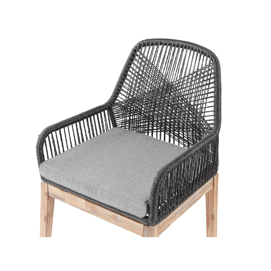 Zestaw ogrodowy dla 4 osób OLBIA z poduszkami Beton Czarny