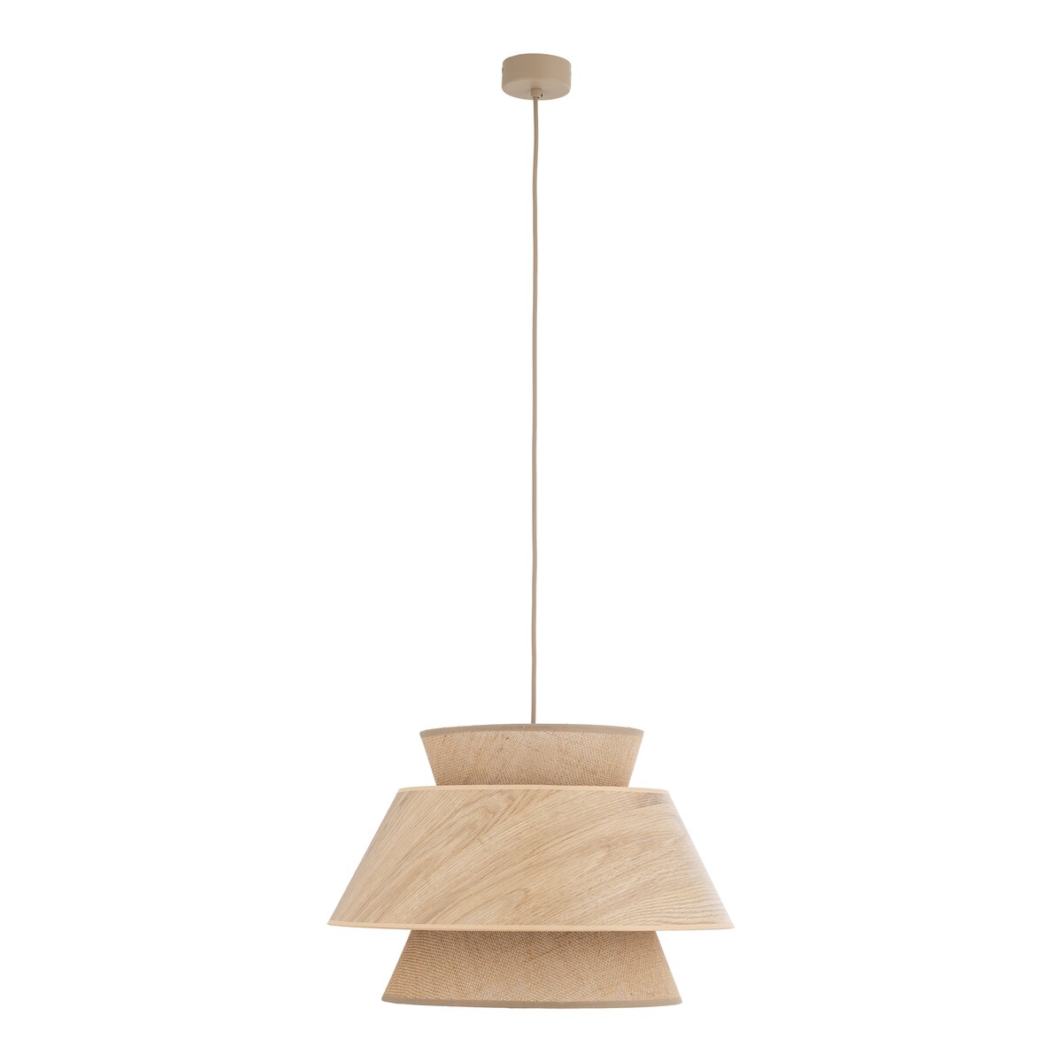 Lampa Wisząca Tk Lighting Kalum Len Fornir 1Xe27 Skandynawski, Boho, Japandi