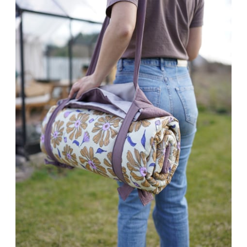 Flower Power – muślinowy koc piknikowy XXL – mata piknikowa 180×150 cm