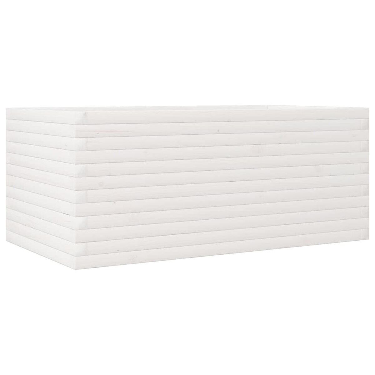 vidaXL Donica ogrodowa, biała, 110x60x46 cm, lite drewno sosnowe