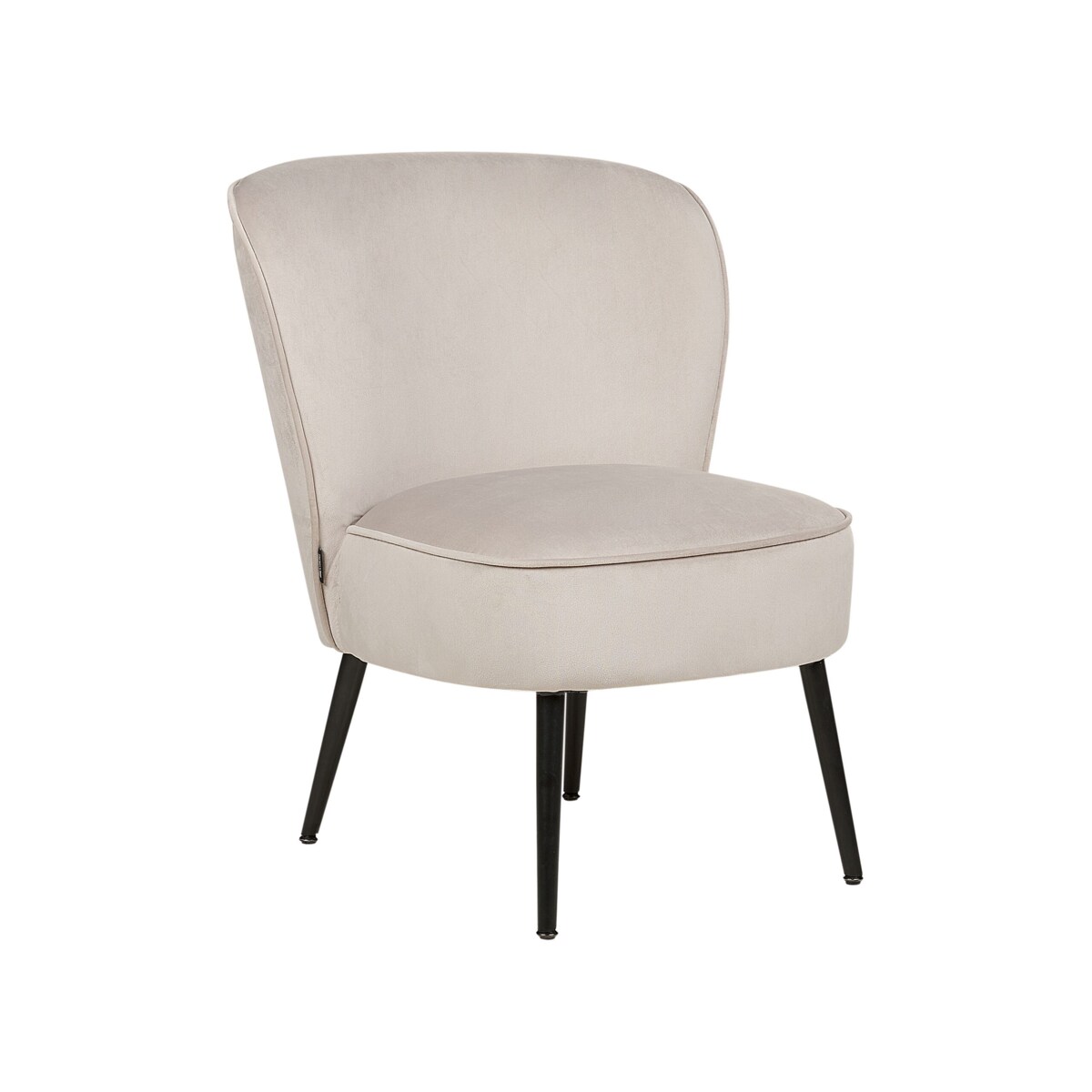 Fotel welurowy beżowoszary VOSS