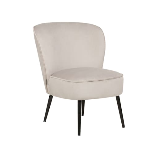 Fotel welurowy beżowoszary VOSS