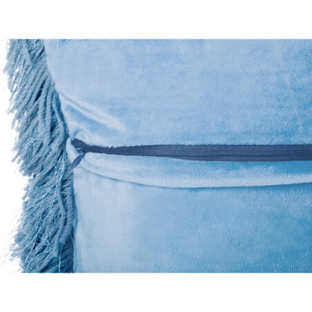 2 poduszki dekoracyjne włochacze 45 x 45 cm niebieskie CIDE