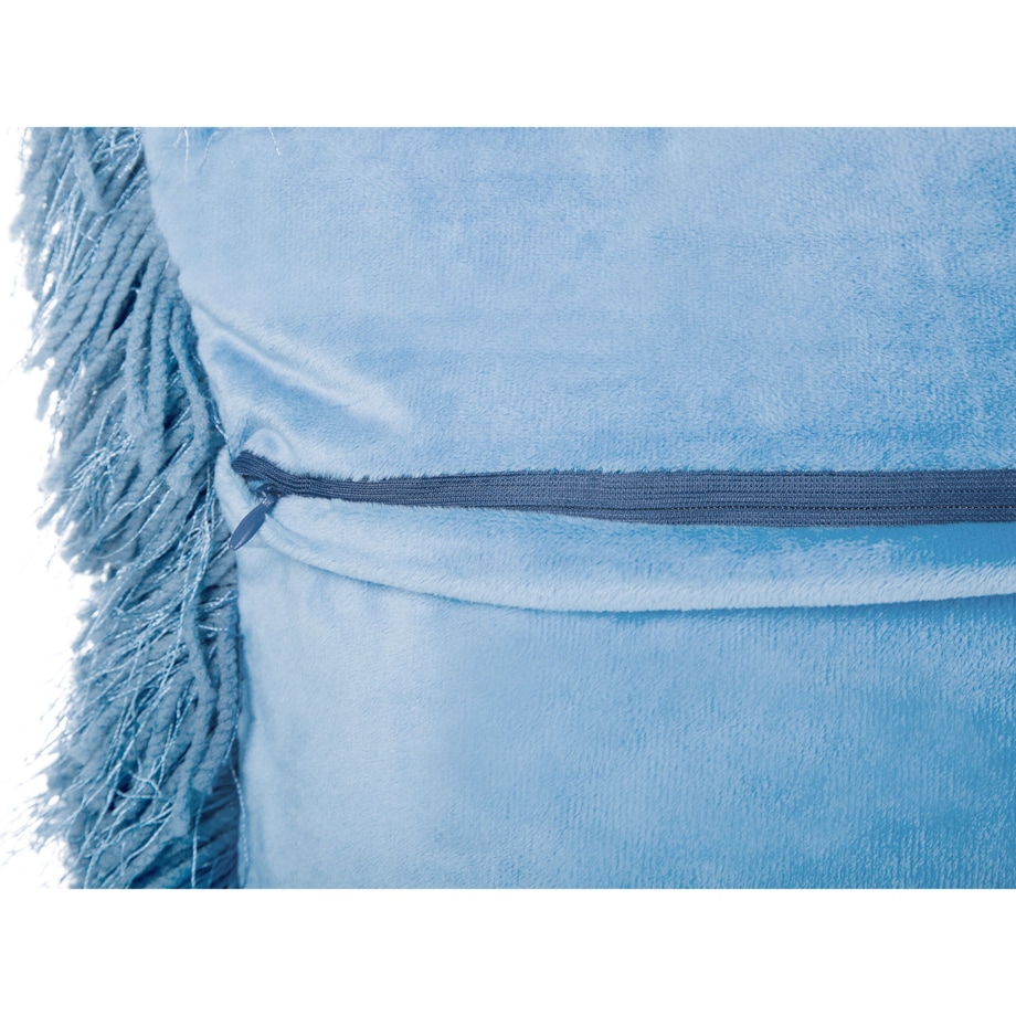 2 poduszki dekoracyjne włochacze 45 x 45 cm niebieskie CIDE