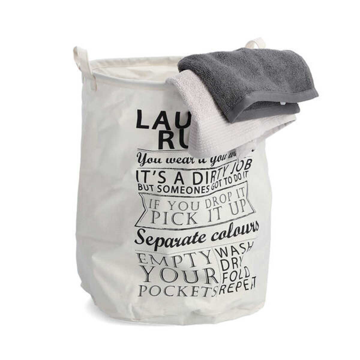 Torba na pranie - pojemny kosz Laundry Rules, 38x48 cm, 54 l,ZELLER