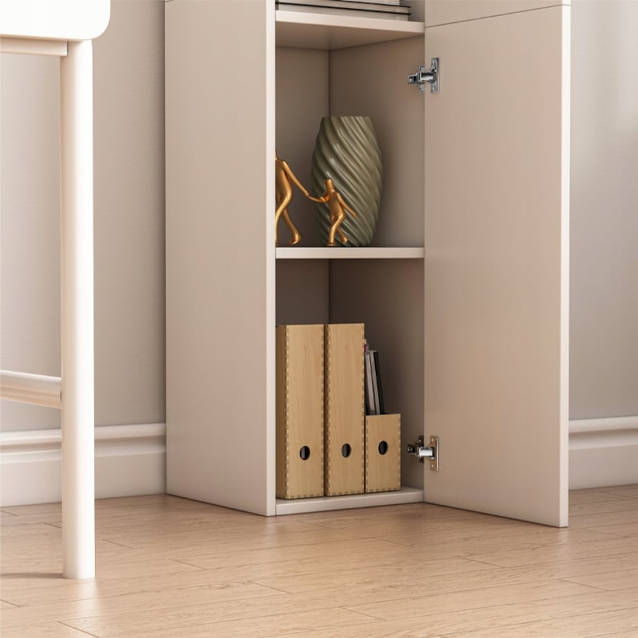 Regał Szafka Biała Nowoczesna Stojąca Słupek Wysoki Loft 2-drzwiowy 174 Cm