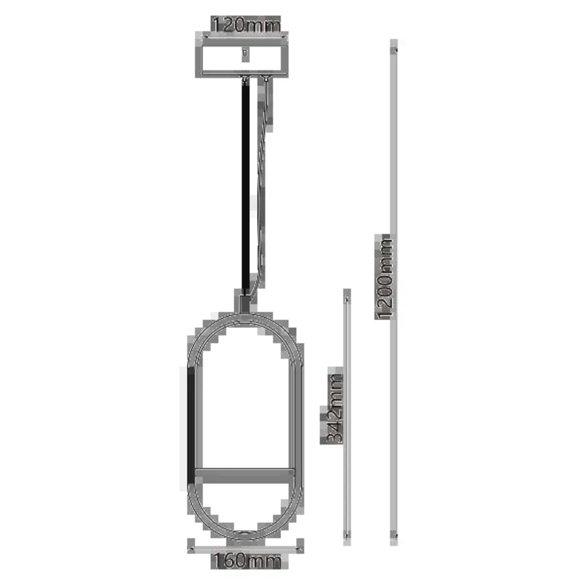 aluminiowa lampa wisząca 13.5w 2700k 120cm