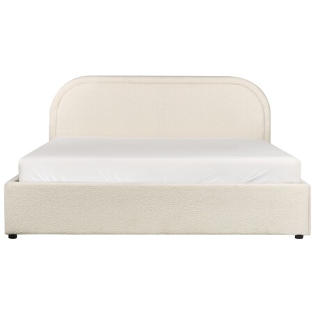 Łóżko z pojemnikiem boucle 140 x 200 cm jasnobeżowe QUILLIEN