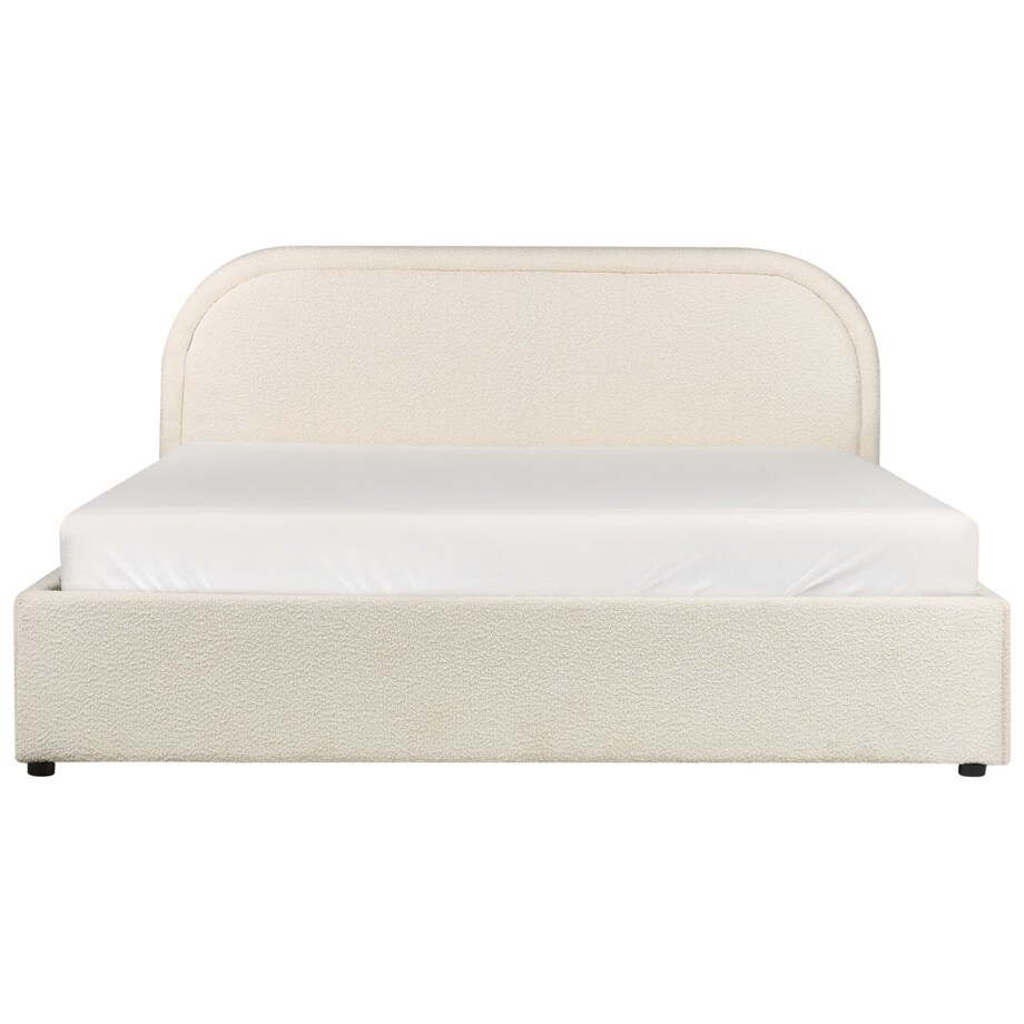 Łóżko z pojemnikiem boucle 140 x 200 cm jasnobeżowe QUILLIEN