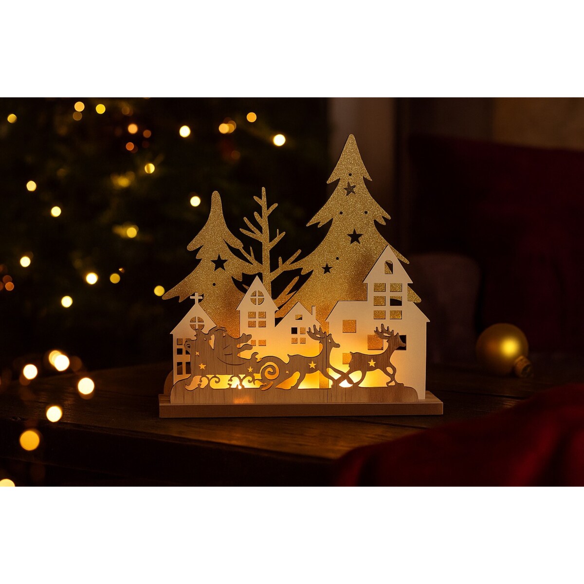 Świąteczna lampa stołowa LED,20 cm