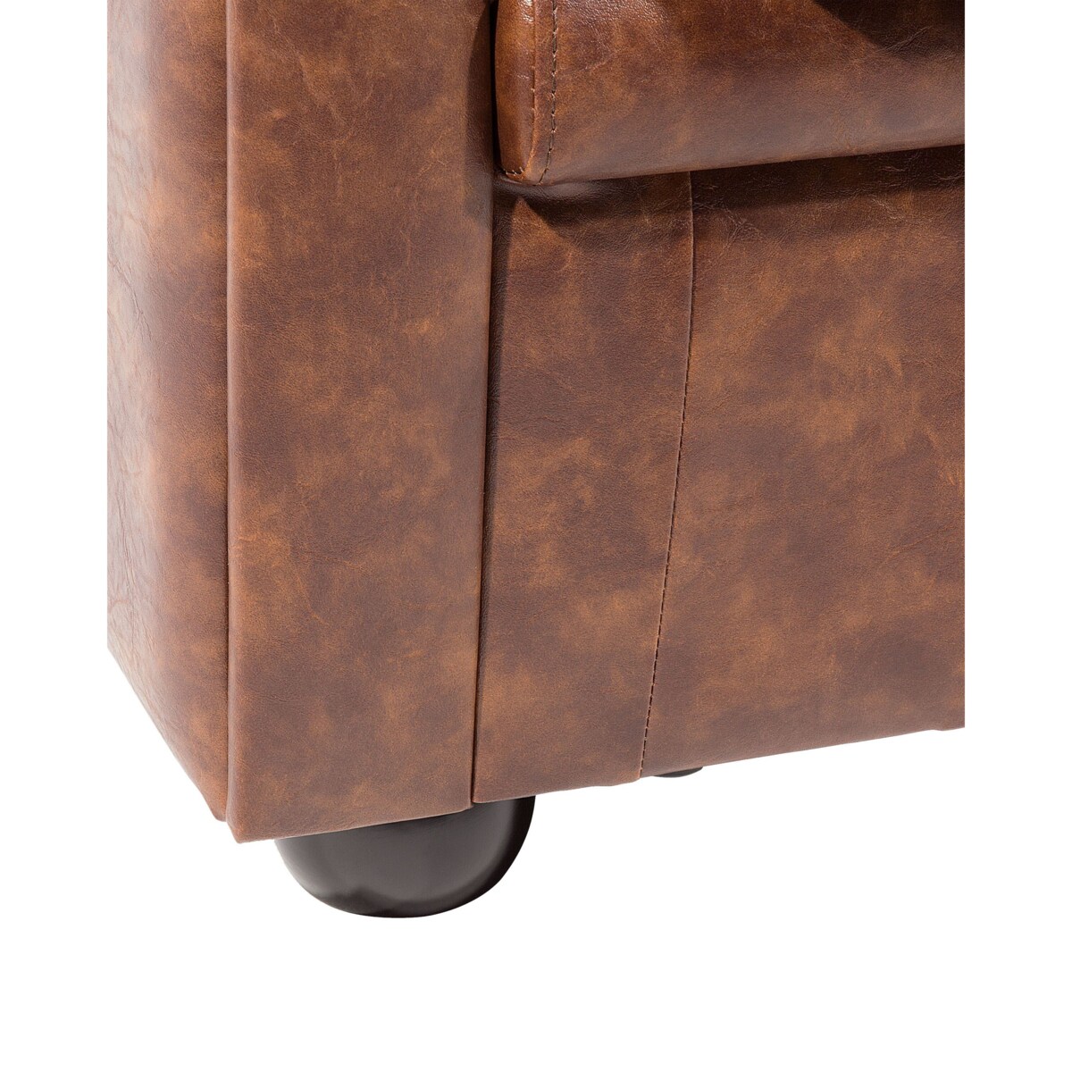 Fotel ekoskóra złoty brąz CHESTERFIELD