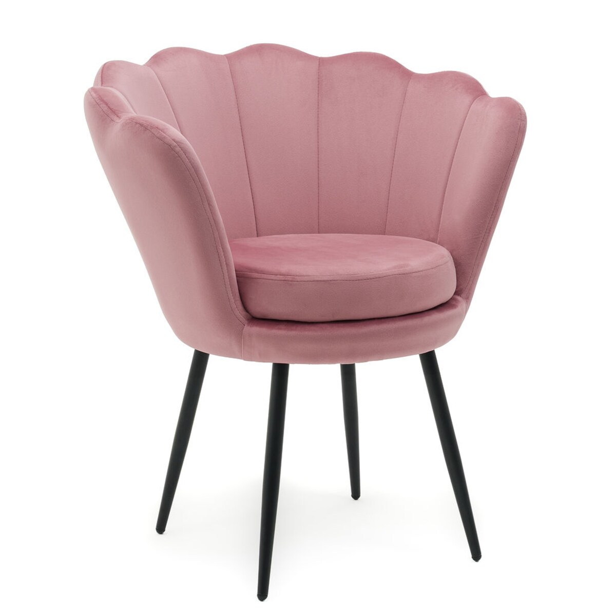 Krzesło tapicerowane różowe do salonu biura SHELL BLACK