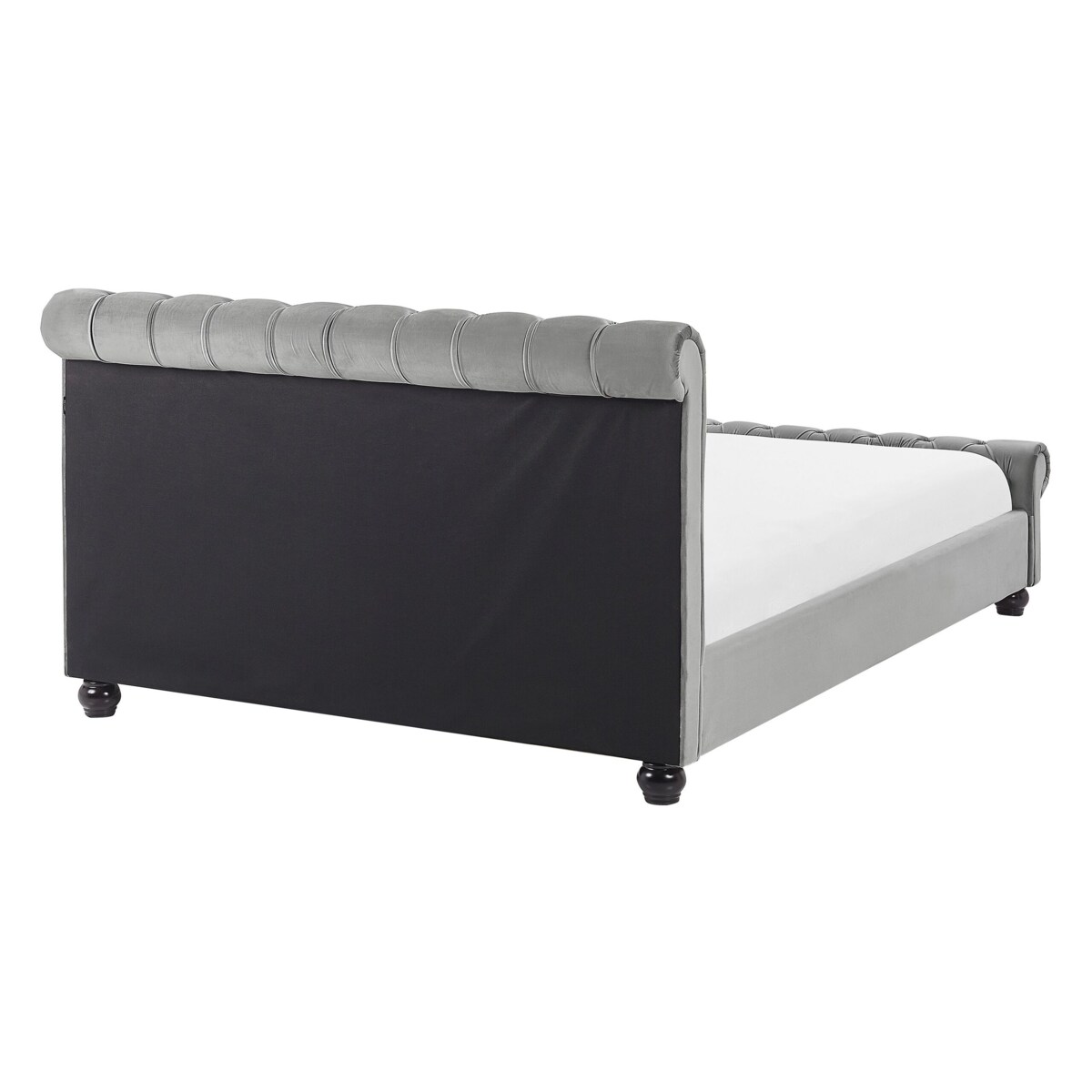 Łóżko welurowe 140 x 200 cm szare AVALLON