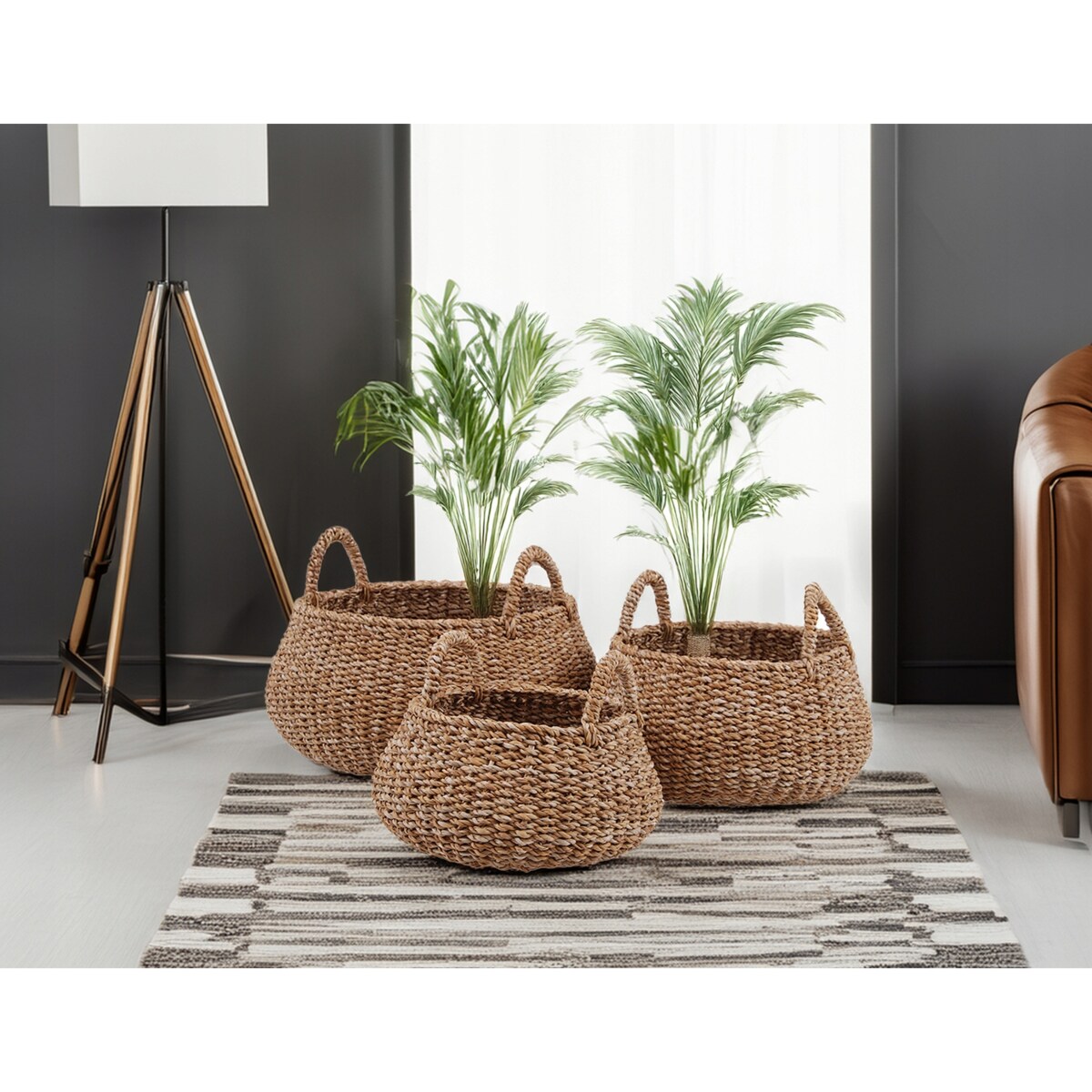 DONICZKA KOSZ DUŻA BOHO 3 szt niska na bonsai balkon do salonu osłonka