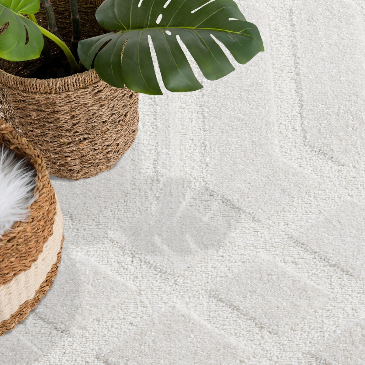 Dywan nowoczesny skandynawski high low Flaire 1380 krem 160x230