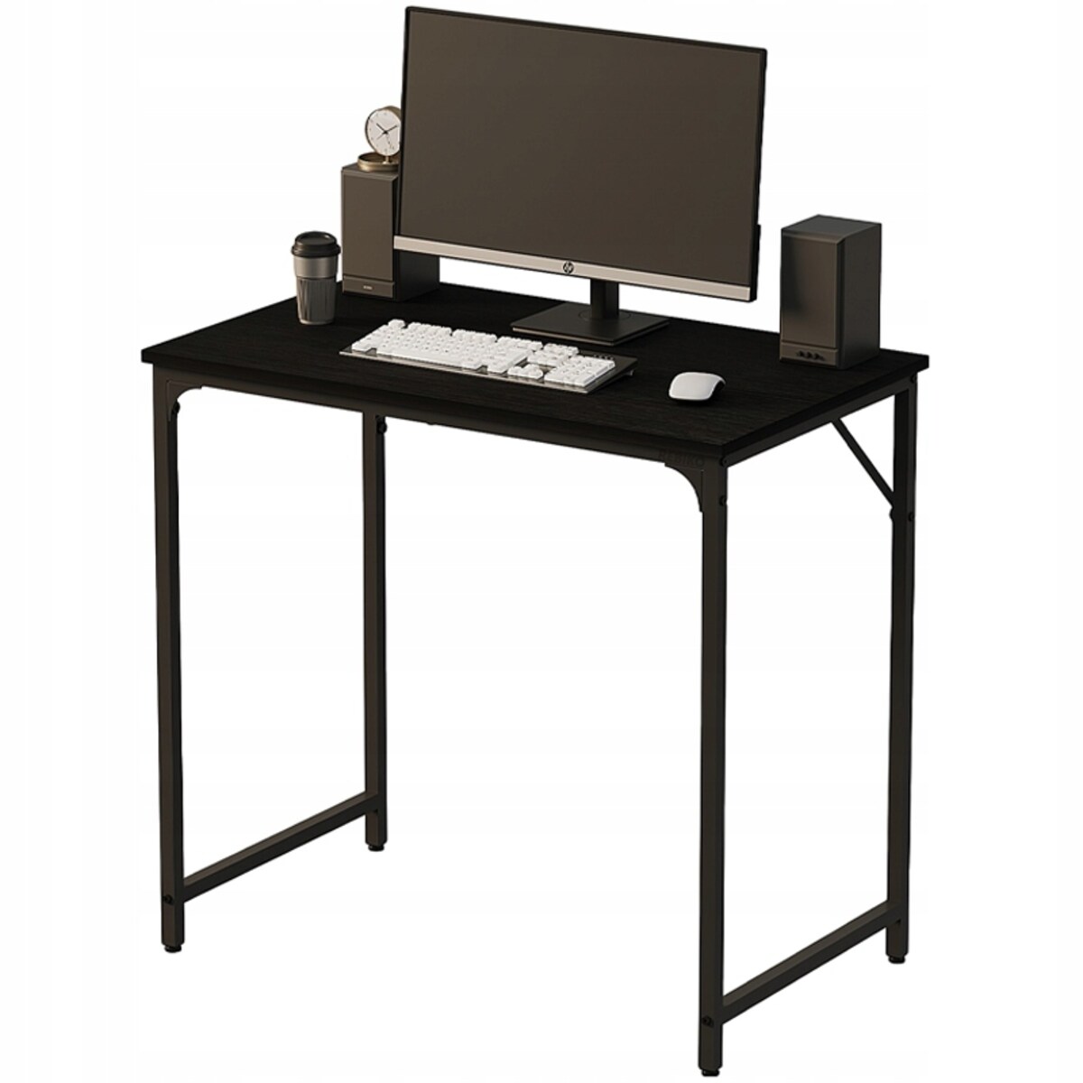 Biurko komputerowe – czarne, industrialne, nowoczesny styl loft, 80 cm