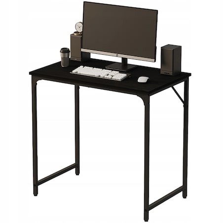 Biurko komputerowe – czarne, industrialne, nowoczesny styl loft, 80 cm