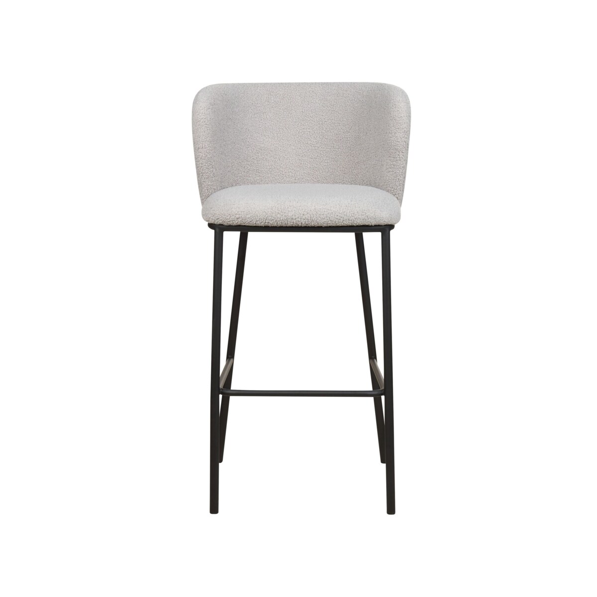 Zestaw 2 krzeseł barowych boucle szary MINA