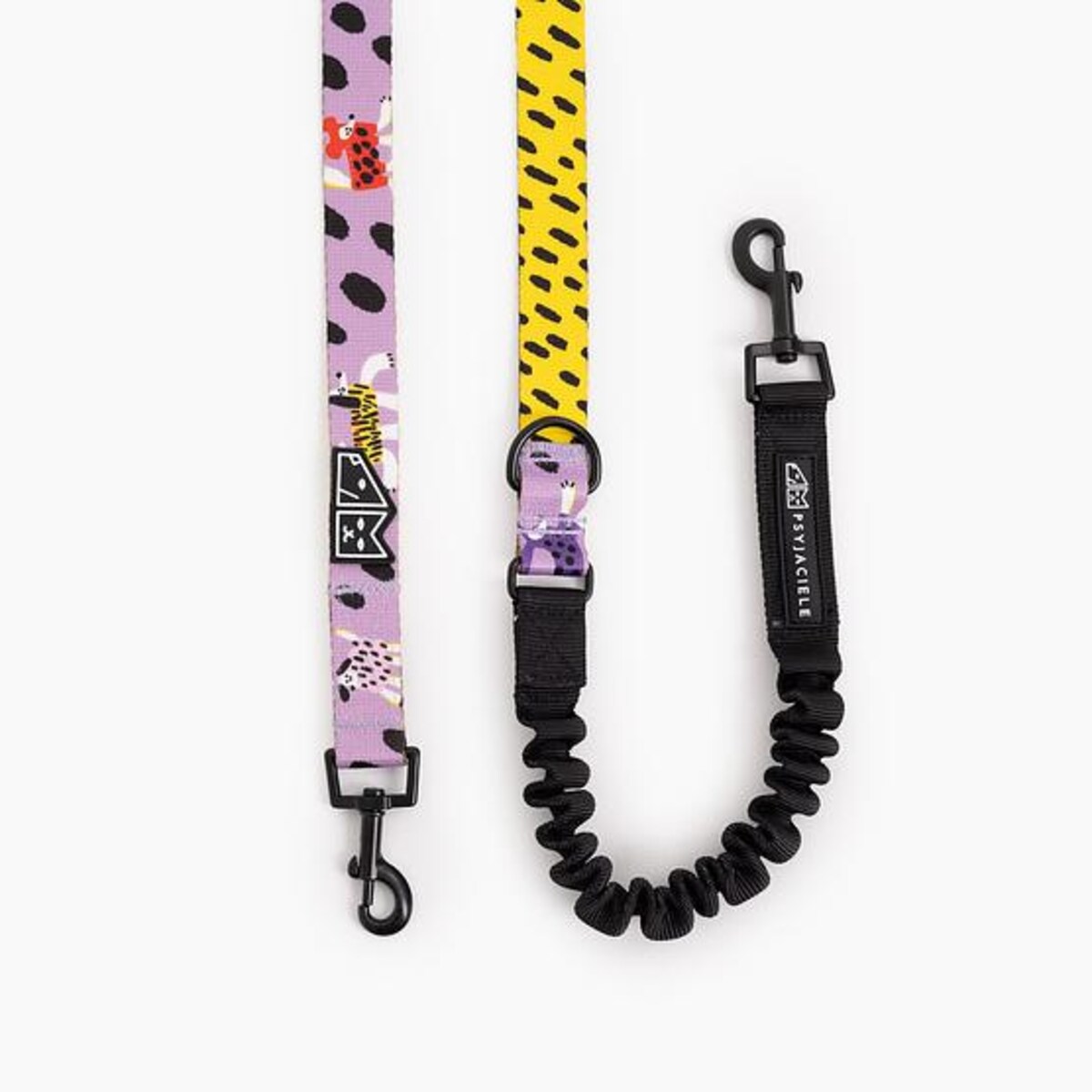 Smycz przepinana z amortyzatorem dla psa lub kota "Pieski floreski"