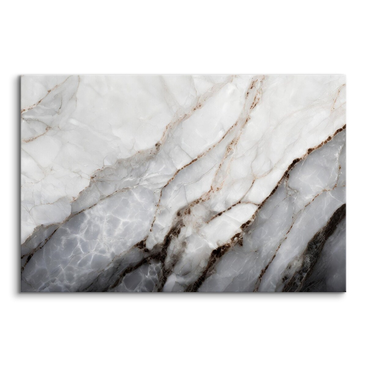 OBRAZ DO SALONU SZARY MARMUR STYL GLAMOUR ABSTRAKCJA KAMIEŃ 120x80cm