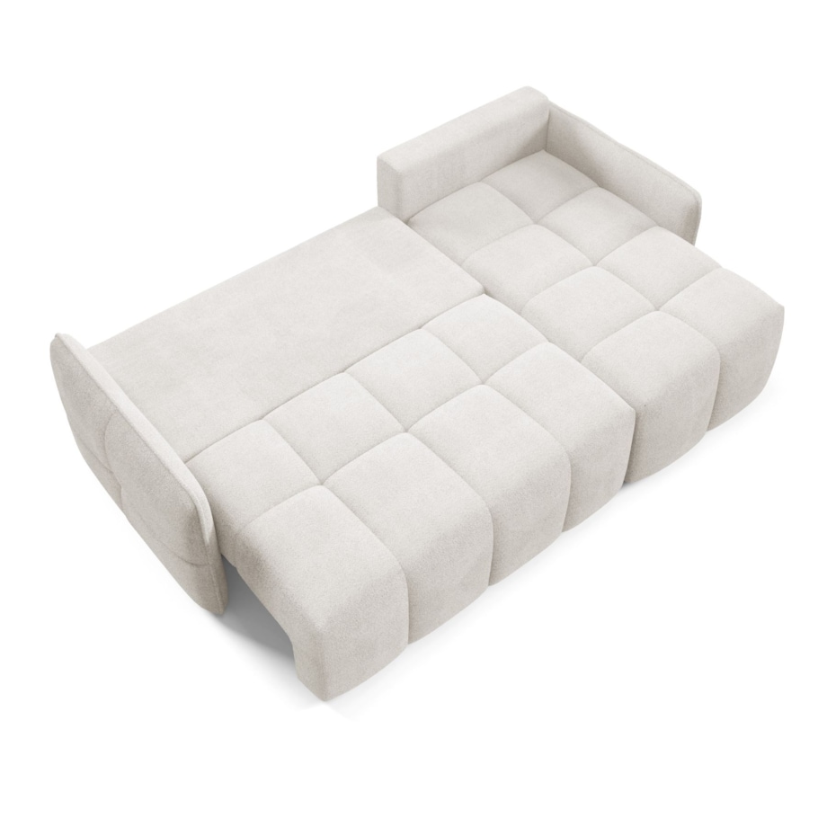 Narożnik MONO z funkcją spania i ozdobnymi poduszkami prawy, ceglasty