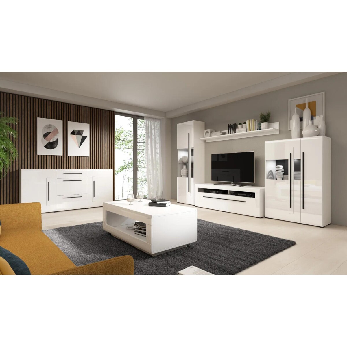 Szafka RTV TULSA 2S 160 biała połysk