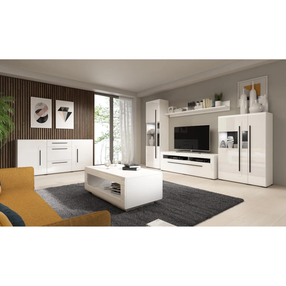 Szafka RTV TULSA 2S 160 biała połysk