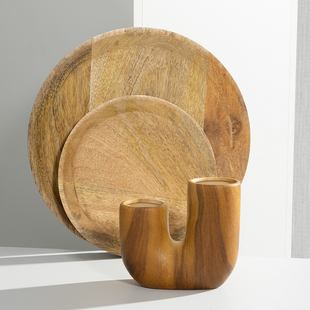 Wazon ceramiczny z wzorem drewna WILHELMY, 14,5 cm