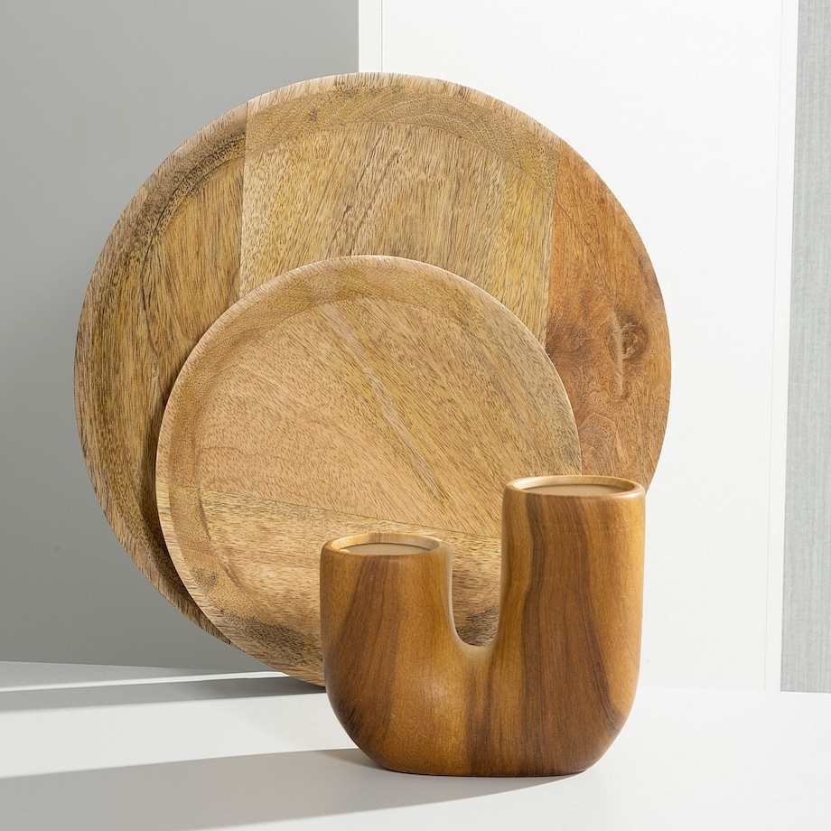 Wazon ceramiczny z wzorem drewna WILHELMY, 14,5 cm