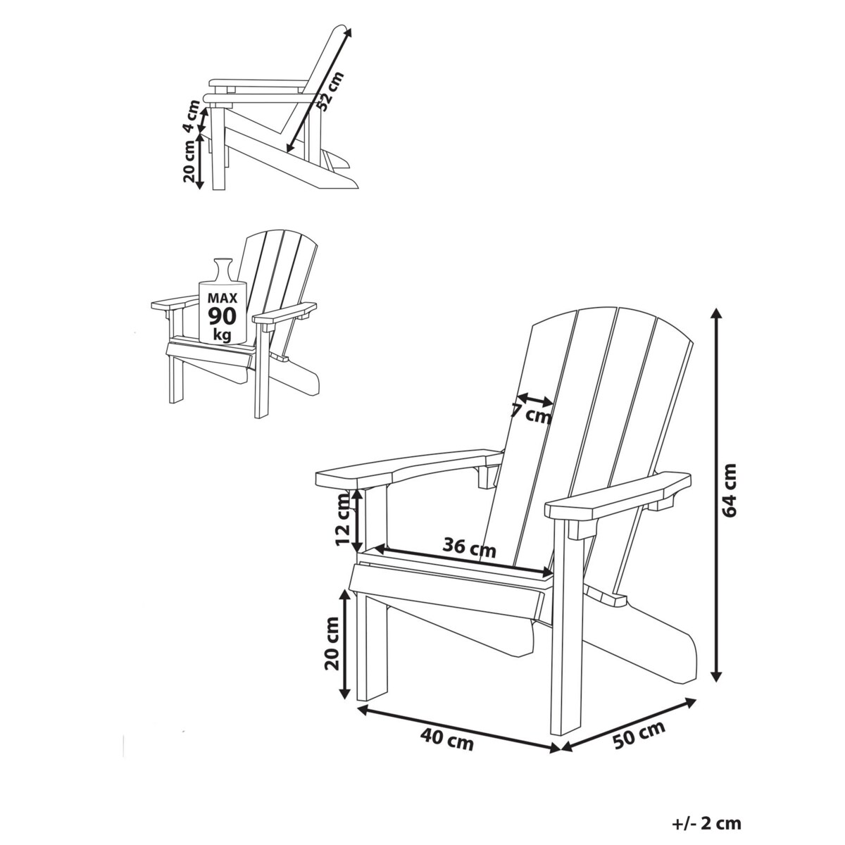 Krzesło ogrodowe dla dzieci jasnoniebieskie ADIRONDACK