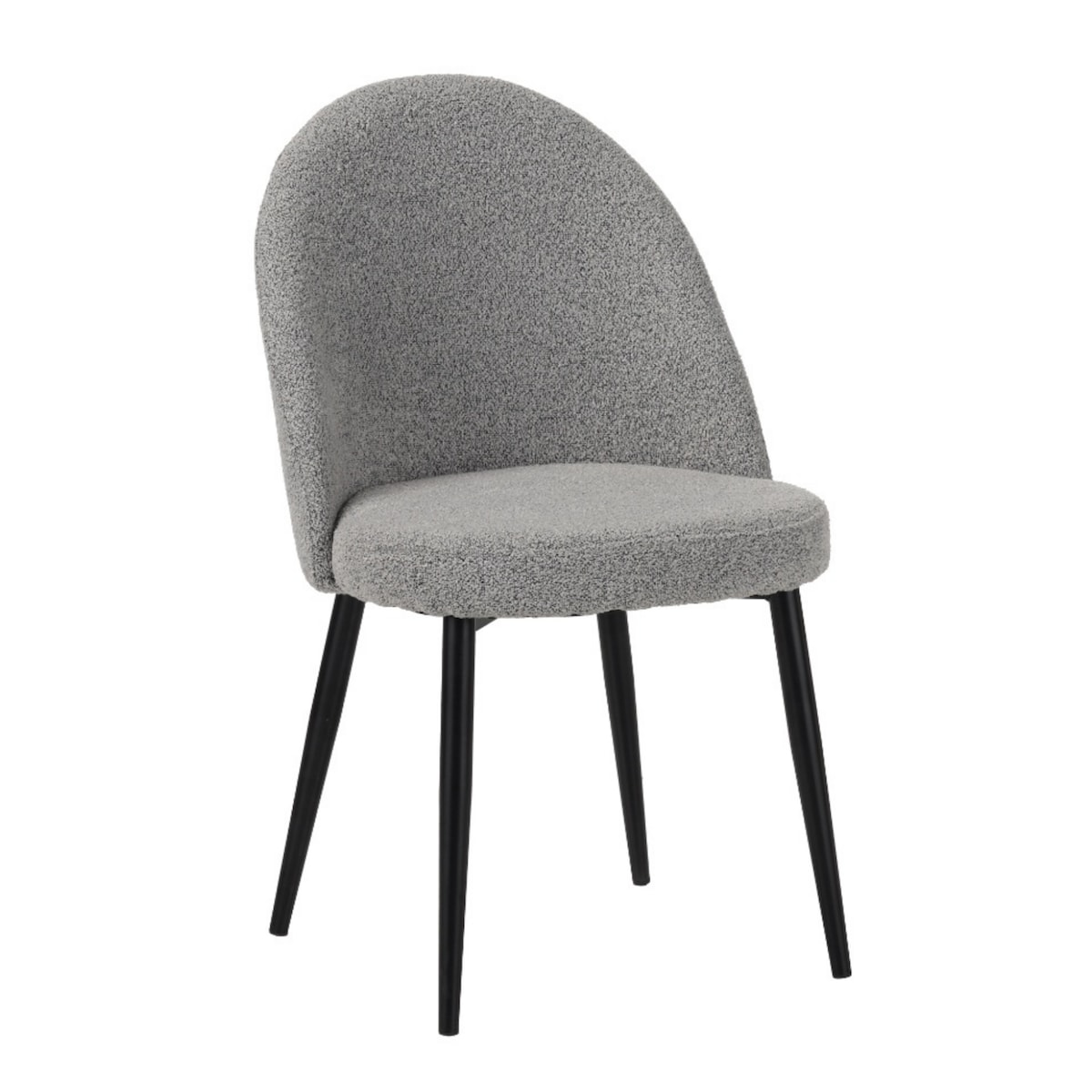 Krzesło tapicerowane boucle do salonu jadalni nowoczesne wygodne stylowe szare
