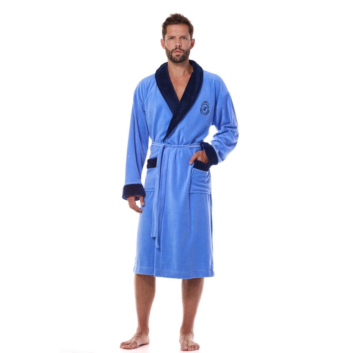 Szlafrok Diego Long 2458 Blue Blue, XXL