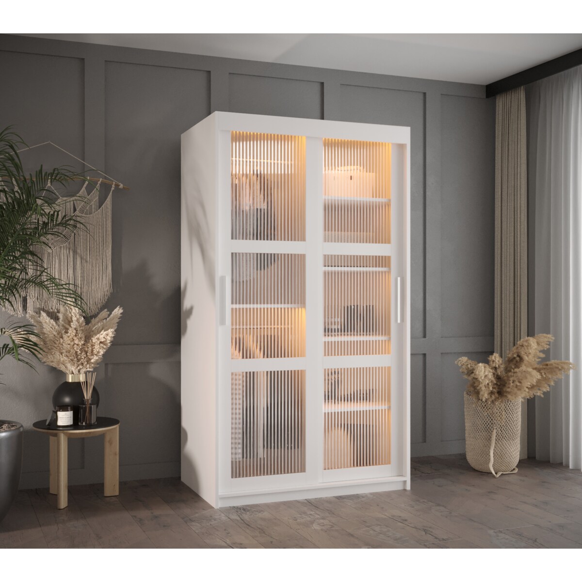 Szafa przesuwna Garderoba FLUTES 100 biały