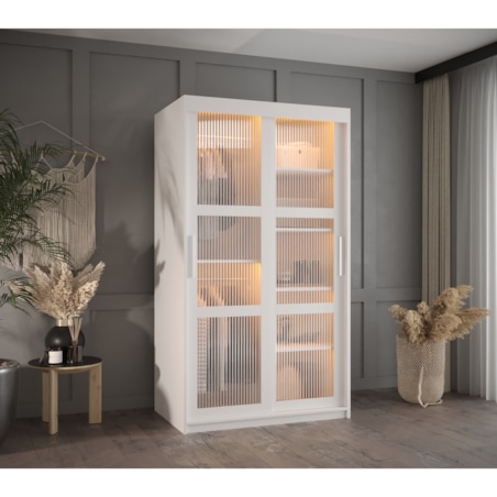 Szafa przesuwna Garderoba FLUTES 100 biały