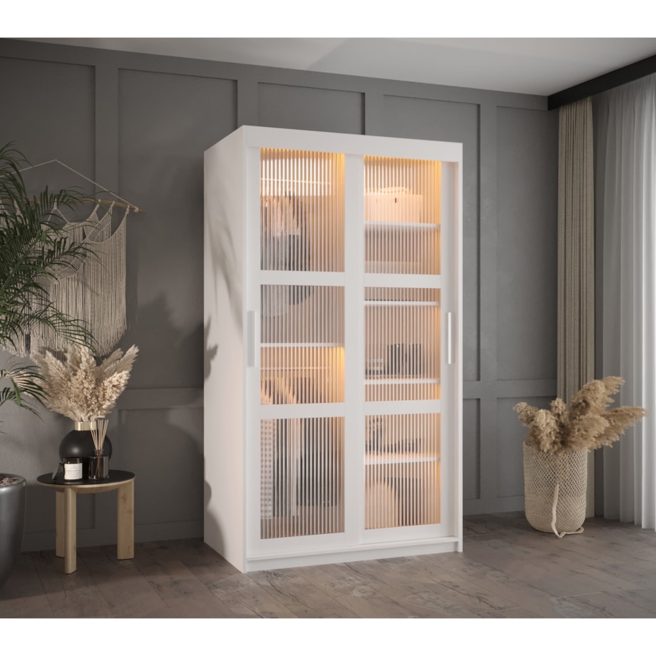 Szafa przesuwna Garderoba FLUTES 100 biały