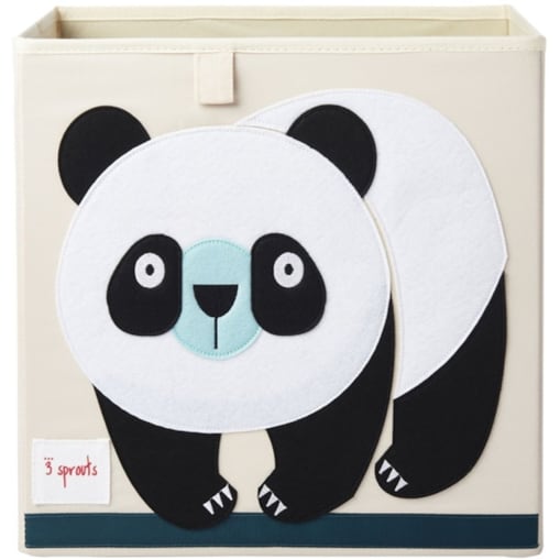 3 Sprouts Pudełko na Zabawki Panda Black