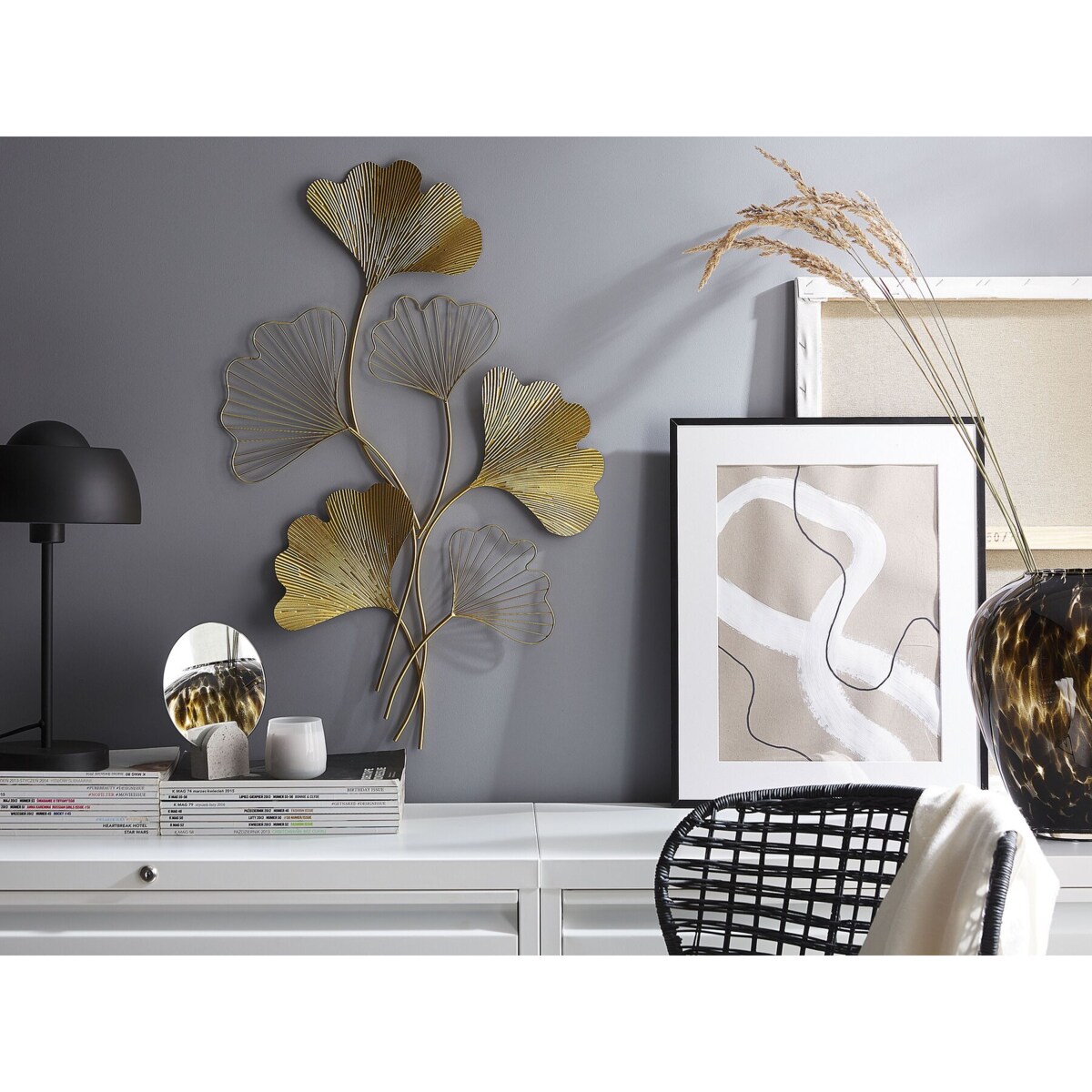 Dekoracja ścienna złota INDIUM