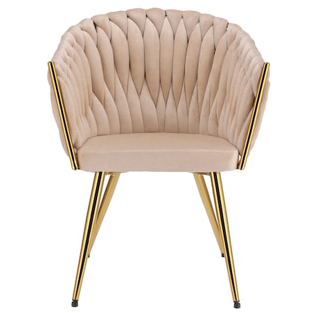 Krzesło welurowe eleganckie MOLTO beżowe tapicerowane