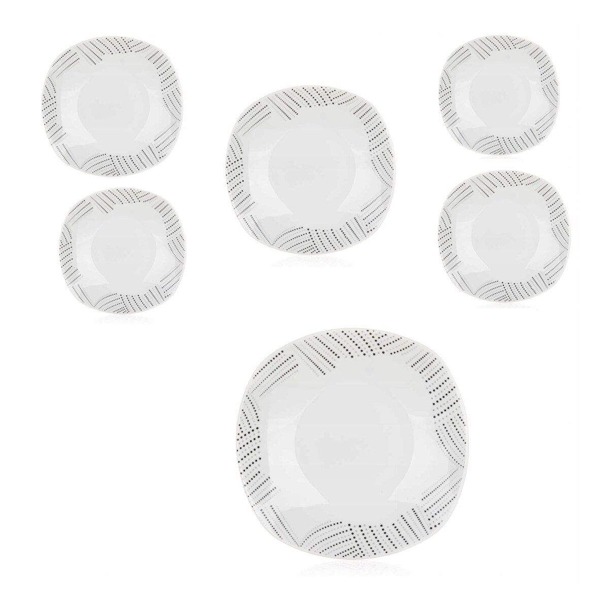 TALERZE obiadowe głębokie na zupę jedzenie komplet 6x 23 cm KWADRATOWE