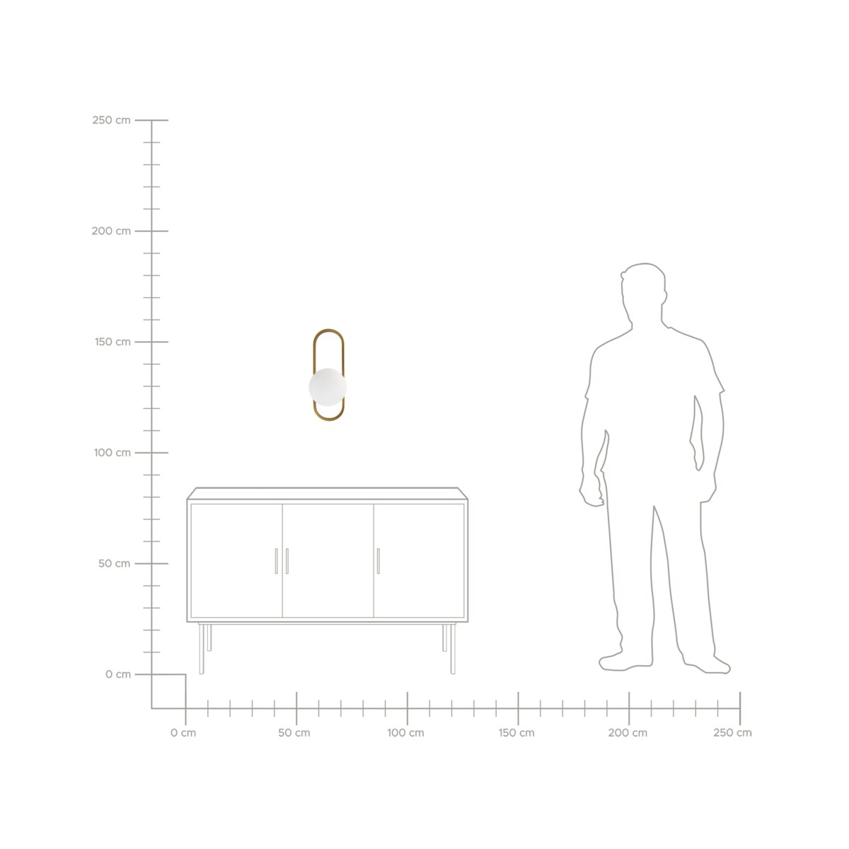 Lampa ścienna VARDI Metal Złoty