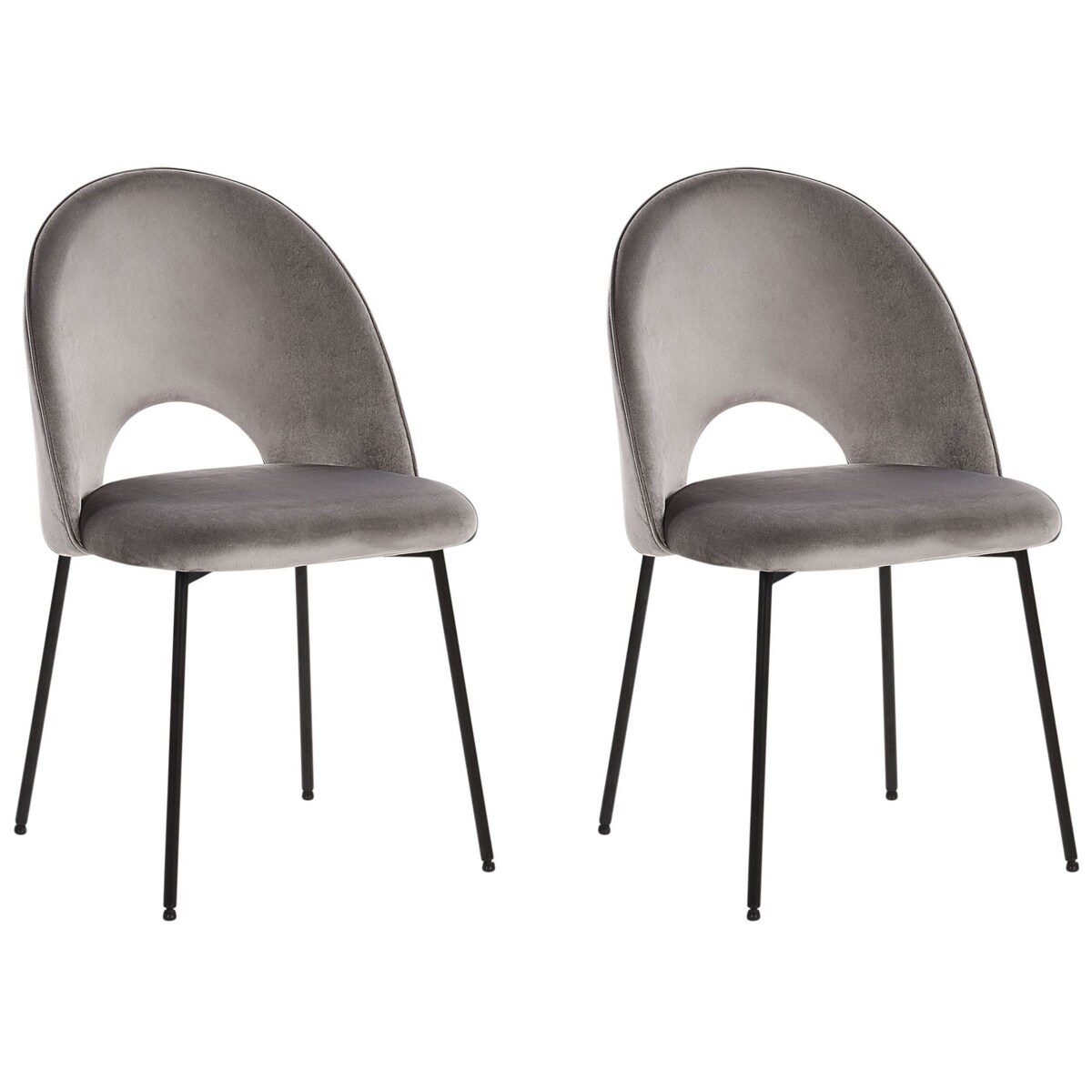 Zestaw 2 krzeseł do jadalni welurowy szary COVELO