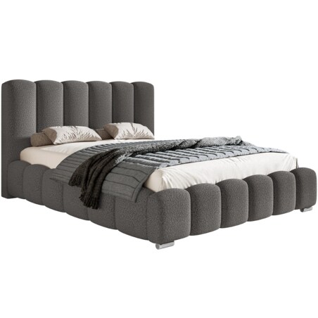 Łóżko tapicerowane 140x200 BEN18 pojemnik i stelaż w zestawie,CatchMe-szary