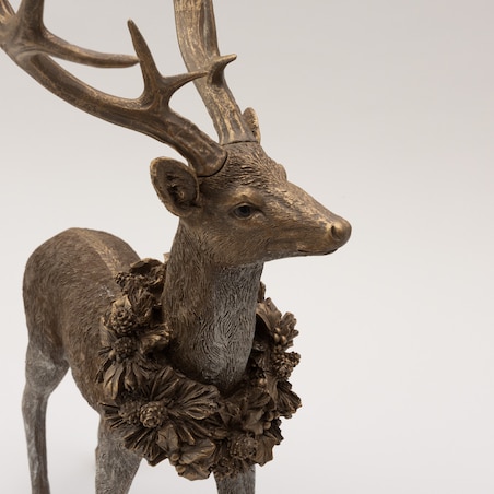 Figurka Noble Stag 72 cm boże narodzenie, święta, świąteczne, brązowy, 45x29x72 cm