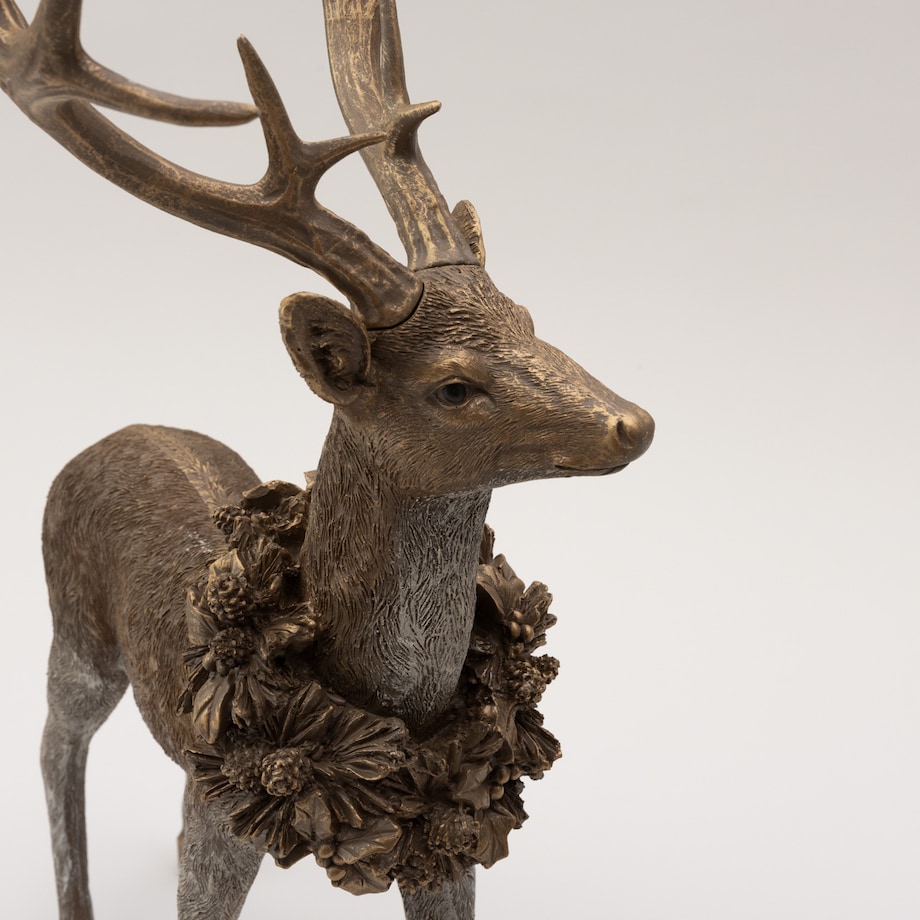 Figurka Noble Stag 72 cm boże narodzenie, święta, świąteczne, brązowy, 45x29x72 cm