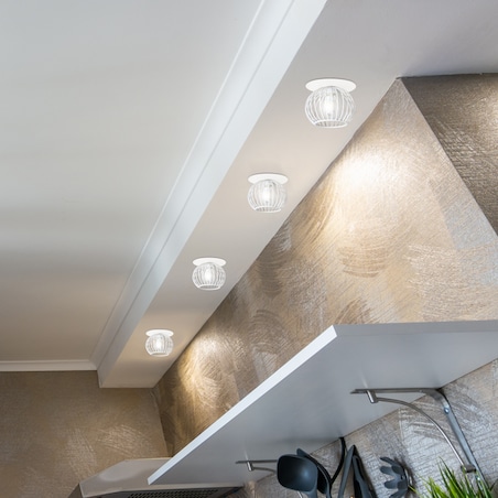 Biała lampa sufitowa 2268743 industrialna do przedpokoju druciak