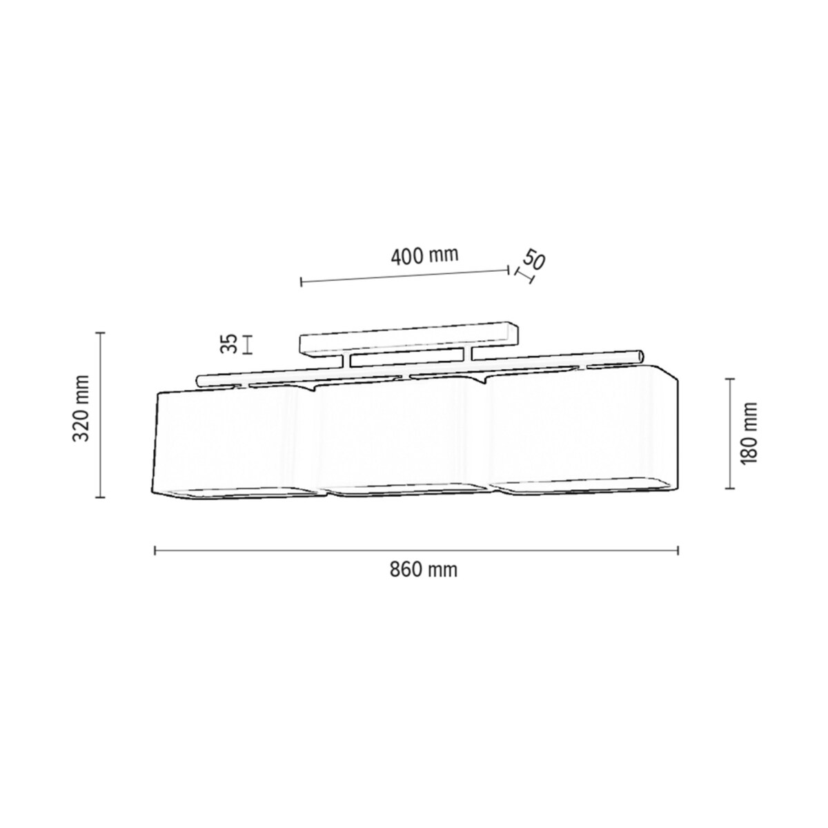 Lampa Sufitowa BRITOP Lighting 3xE27 Max.25W Klasyczne Połączenie Bieli z Czarną Tkaniną, Polski Producent, 1 szt.