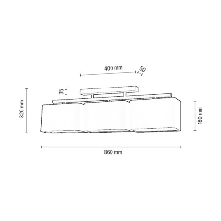 Lampa Sufitowa BRITOP Lighting 3xE27 Max.25W Klasyczne Połączenie Bieli z Czarną Tkaniną, Polski Producent, 1 szt.