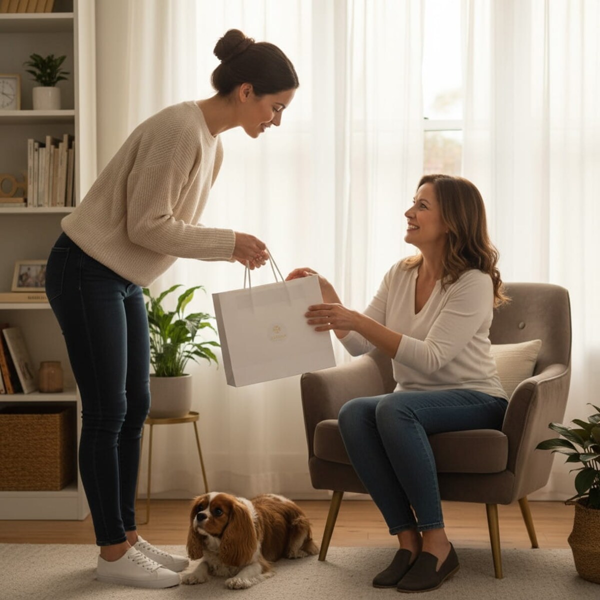 Torba prezentowa Corina Candles w kolorze białym – rozmiar M, premium