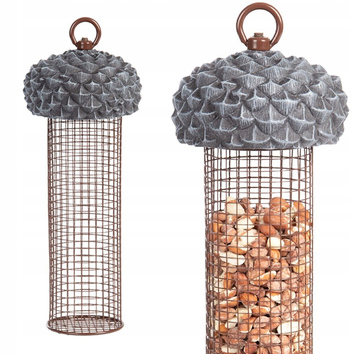 Karmnik dla Ptaków Wiszący na orzechy i ziarno 28 cm w Kształcie żołędzia